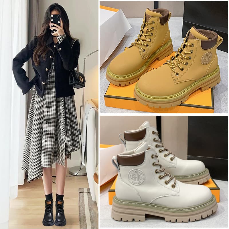 Martens, demi-season universal low boots, genuine leather 1