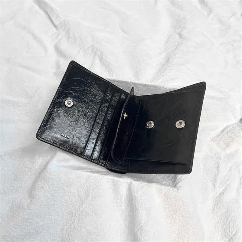 Classic leather black wallet for men and women, card holder, cowhide, genuine leather 3