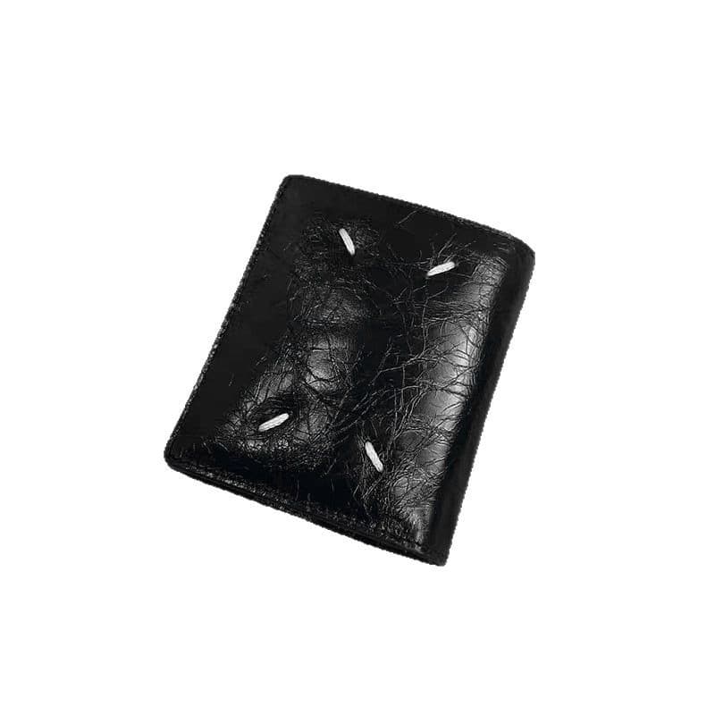 Classic leather black wallet for men and women, card holder, cowhide, genuine leather 5