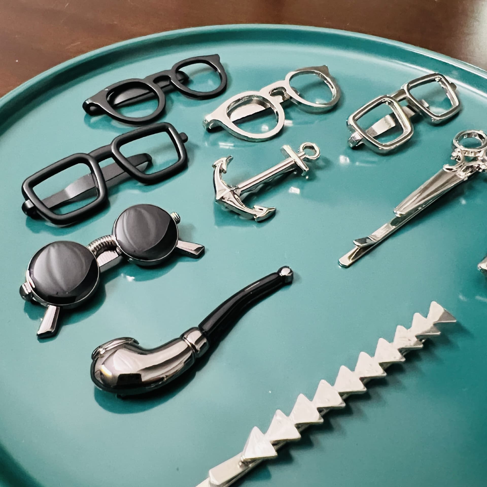 Metal minimalistic fashionable tie, accessory, Korean style 2