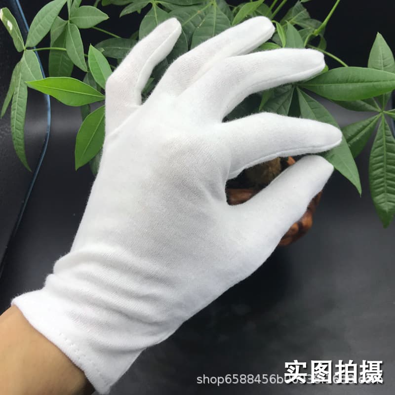 (Wholesale), cotton white gloves walnut 4