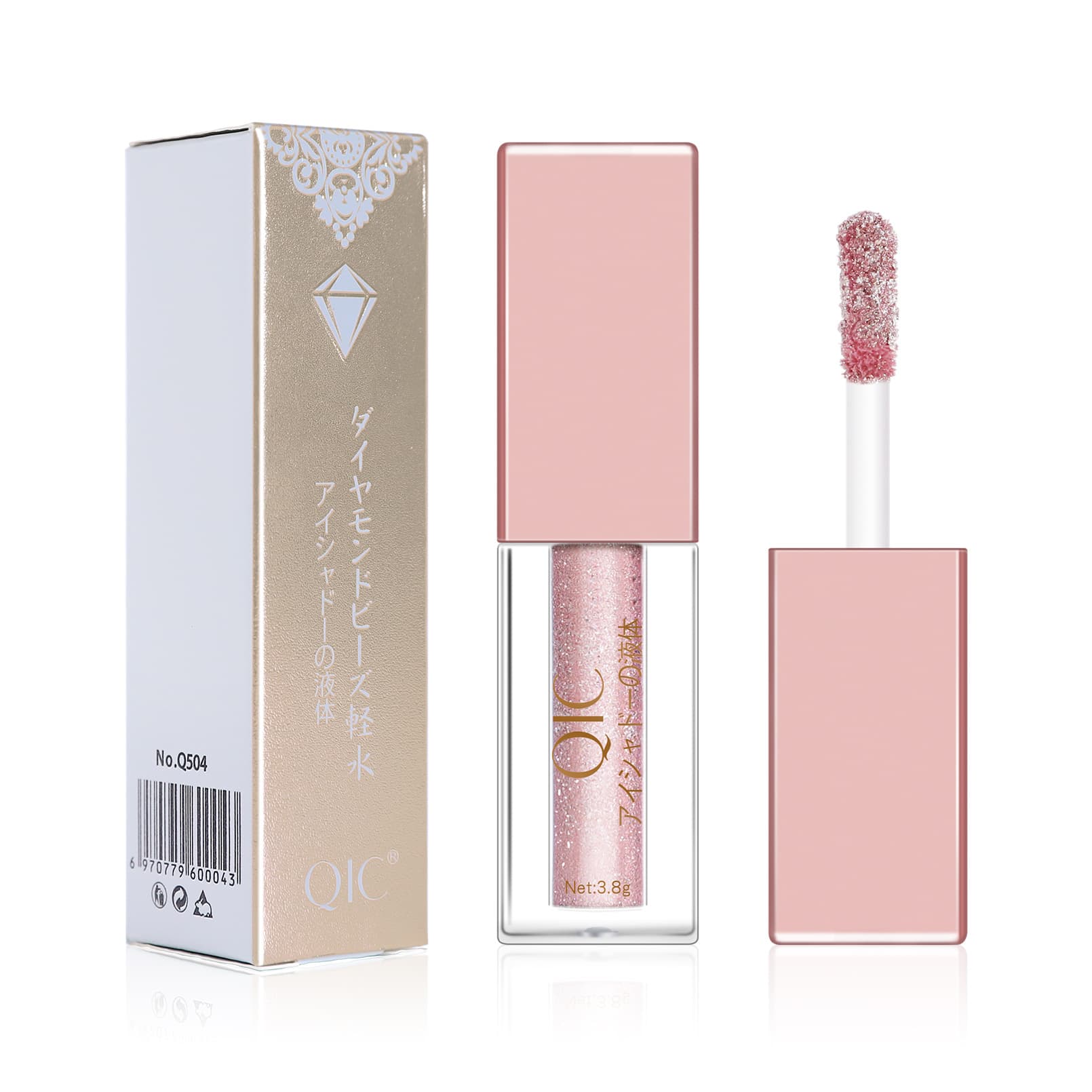 QIC Single Color Pearl Eyeshadow with Glitter & Liquid Highlight 5