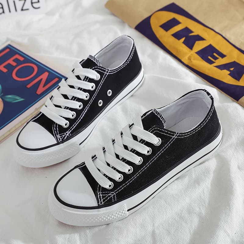 Ins trend Korean version low-top canvas shoes women's classic evergreen student sneakers retro Harajuku couple shoes A01 3