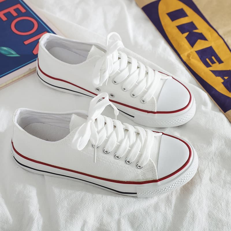 Ins trend Korean version low-top canvas shoes women's classic evergreen student sneakers retro Harajuku couple shoes A01 4