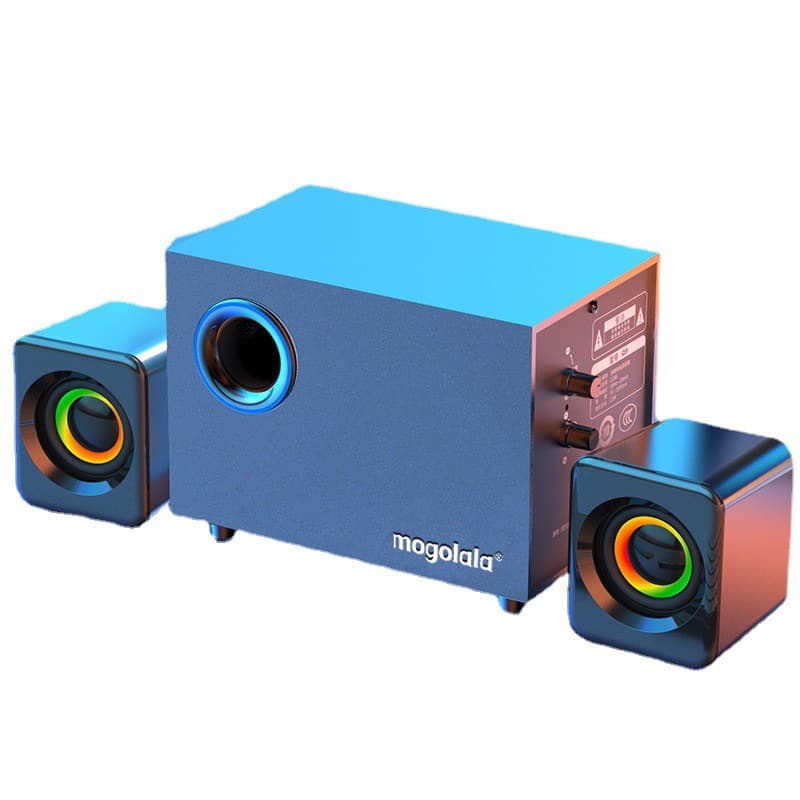 Laptop, wooden speakers, universal megaphone, bluetooth 5