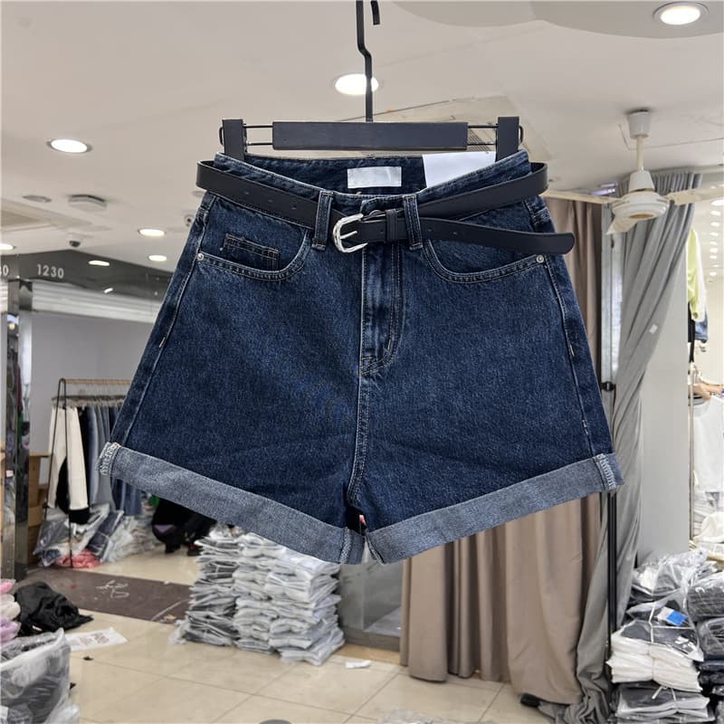 Summer denim skirt, thin retro shorts, fashionable trousers, western style, A-line 4