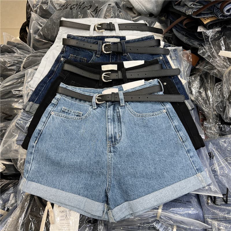 Summer denim skirt, thin retro shorts, fashionable trousers, western style, A-line