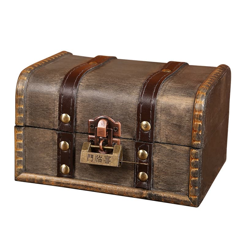 Retro storage system, wooden box, jewelry, wooden necklace and earrings, Birthday gift 5