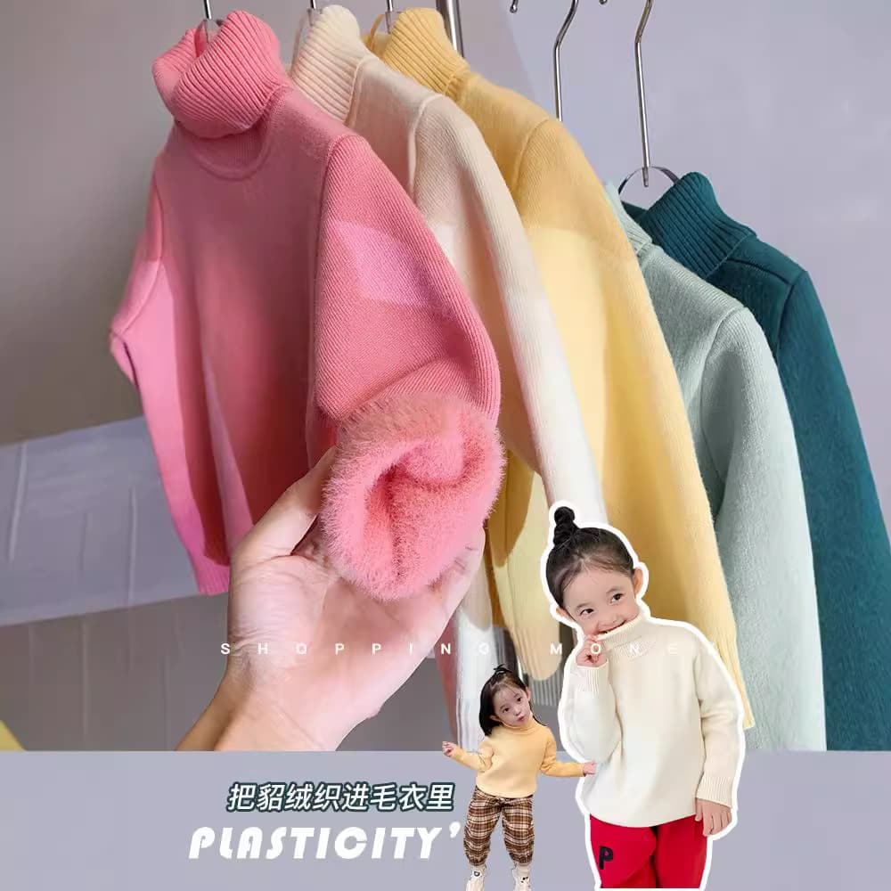 Fleece velvet children's base body-friendly sweater, increased thickness, western style
