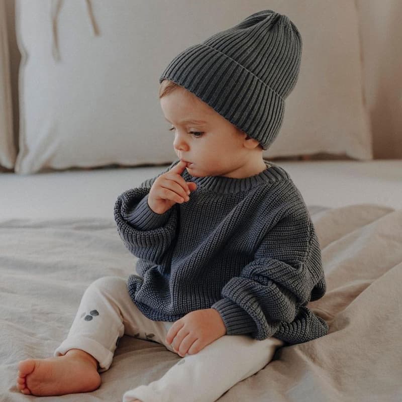 Brand children's sweater with a round collar for boys, demi-season knitted woolen jacket 3