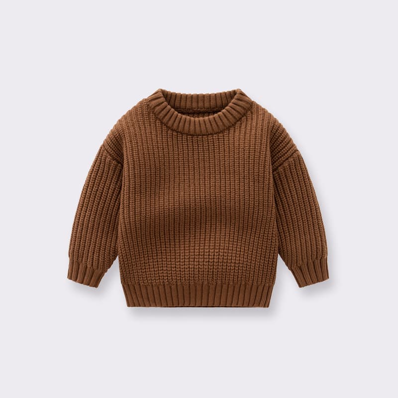 Brand children's sweater with a round collar for boys, demi-season knitted woolen jacket 4