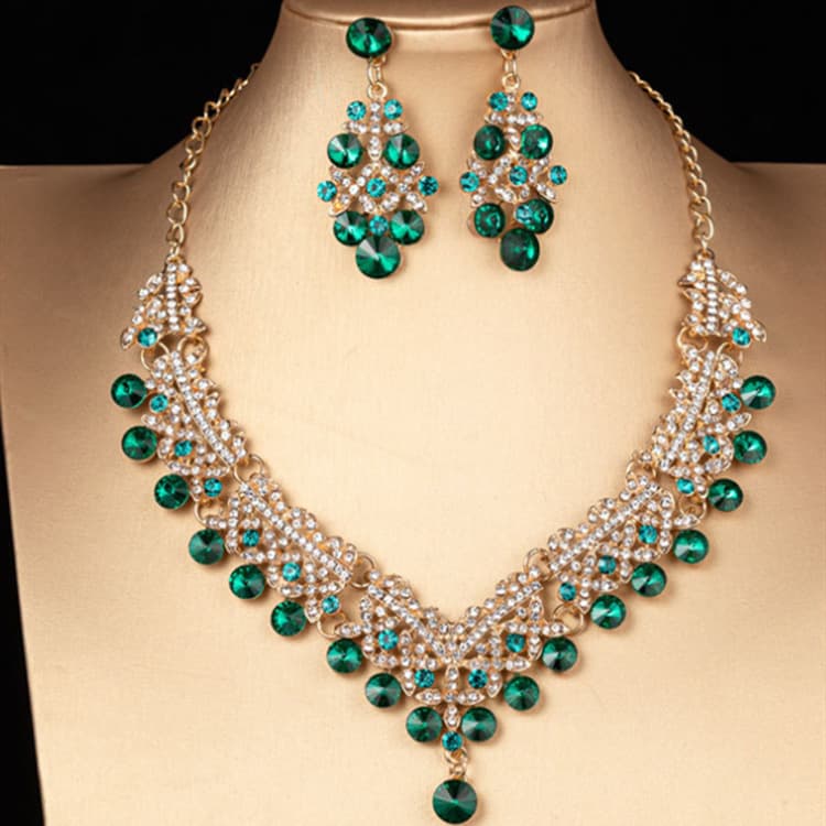 (Cross-border trading), chain for bride, set, necklace and earrings, accessories, new collection, European style
