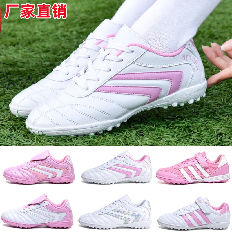 (Wholesale), white children's boots for men and women, comfortable footwear for students, fuchsia football sneakers, with spikes 3