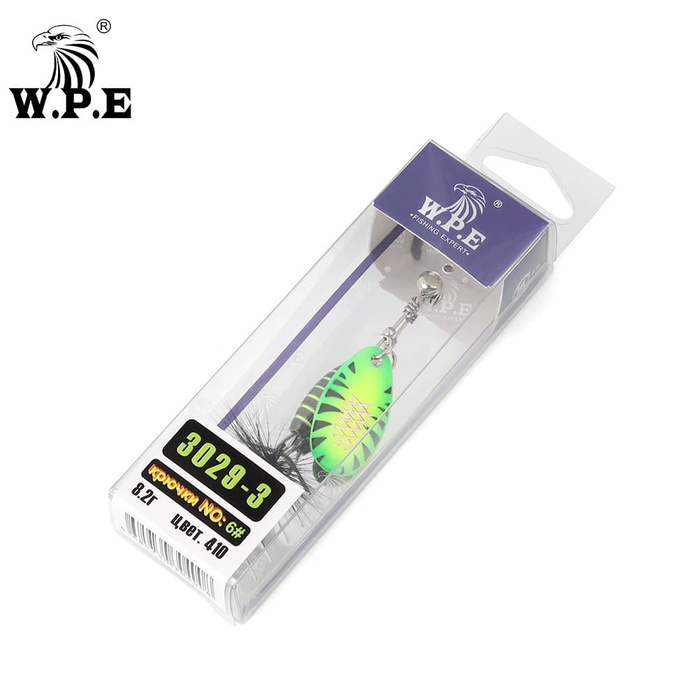 W.P.E Cross -border hard bait Luya rotating sequins, hard bait, feather road sub -bait high -carbon steel, three hooks, far -reaching metal 5
