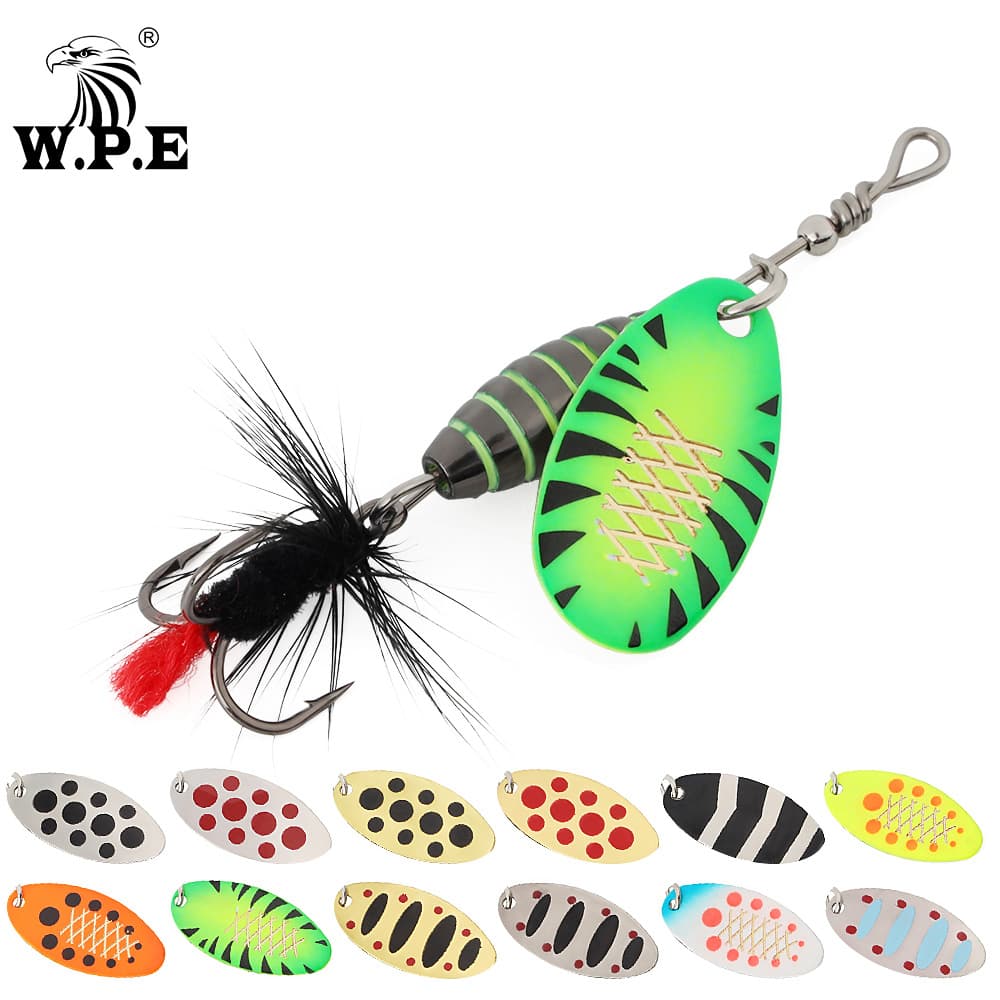 W.P.E Cross -border hard bait Luya rotating sequins, hard bait, feather road sub -bait high -carbon steel, three hooks, far -reaching metal