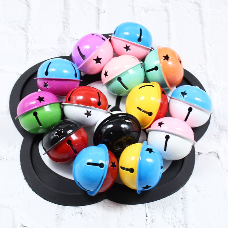 Two-color small bell, Christmas choker, keychain handmade, handle, 4 cm, DIY 2