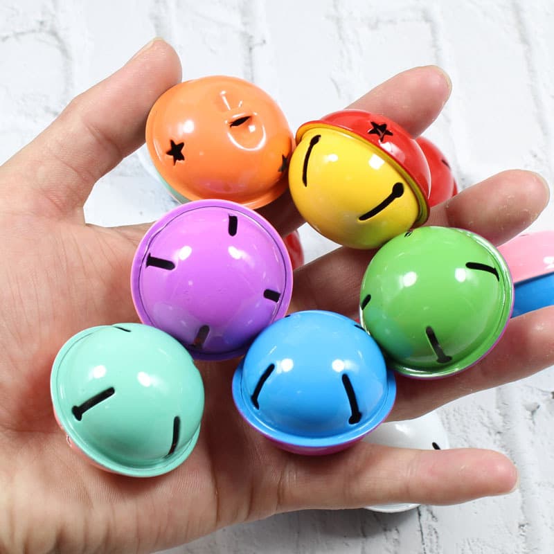 Two-color small bell, Christmas choker, keychain handmade, handle, 4 cm, DIY 4