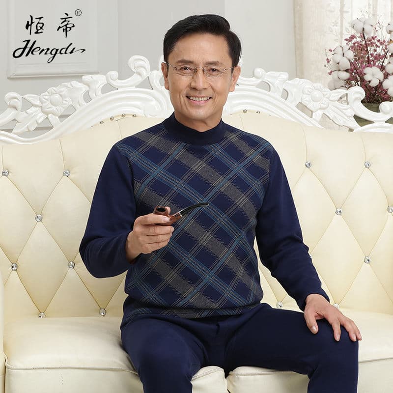 Men's insulated keep warm set for elderly, winter thermal underwear, for middle age, increased thickness, comfortable for older women 4