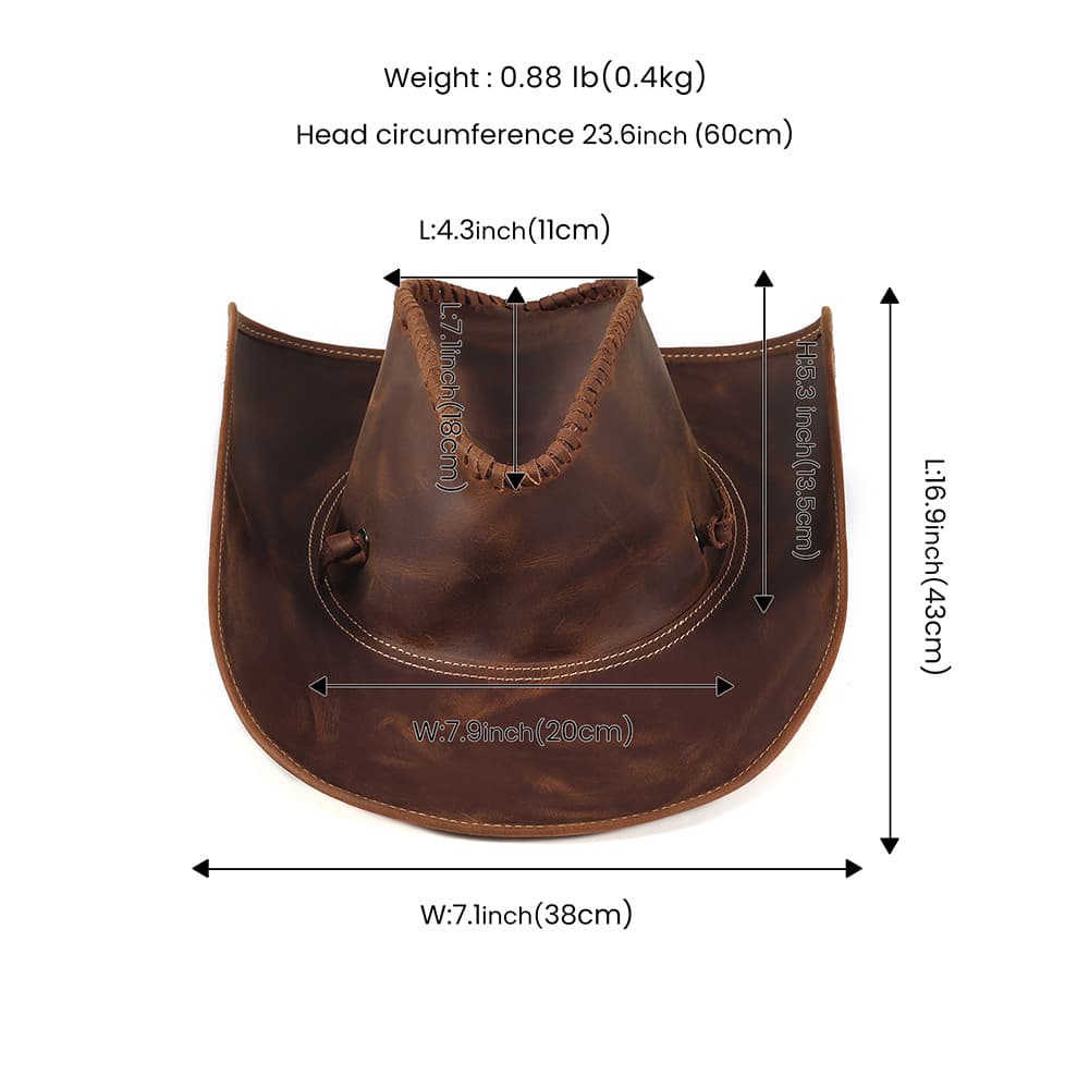 (Cross-border trading), men's travel fashionable denim leather sun hat, genuine leather 5