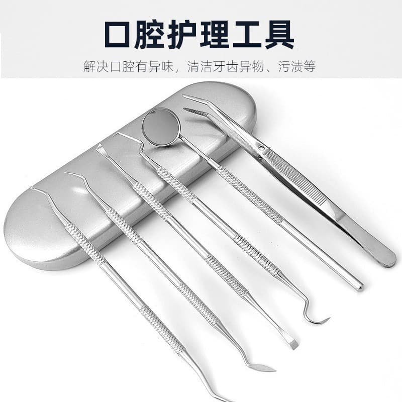 Stainless Steel Dental Tool Set Dental Care Cleaning Set Tartar Stone Removal Oral Cleaning Tool 1
