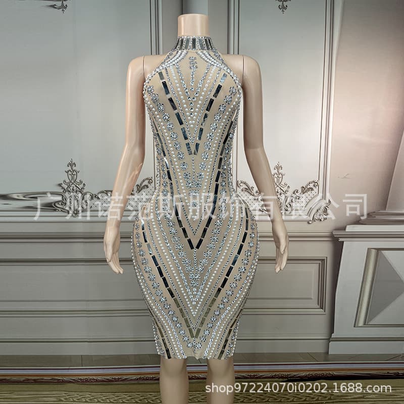 NOVANCE diamond stripe rhinestone dress party dress holiday dinner party dress elegant and sweet lady
