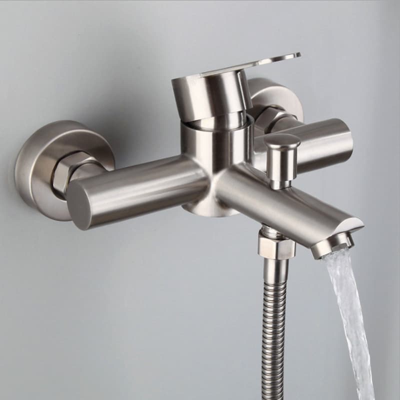 304 stainless steel bathtub water faucet shower suite hot and cold mixed water valve toilet shower three couplets 1