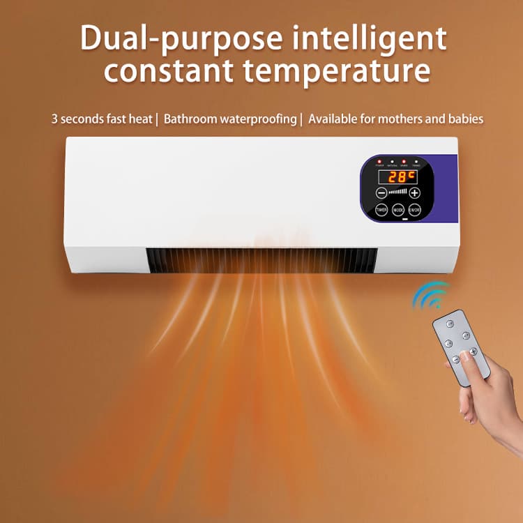 Heating fan Household wall -mounted heaters bathroom heating electric heaters desktop remote control warm and warm dual -purpose heater 4