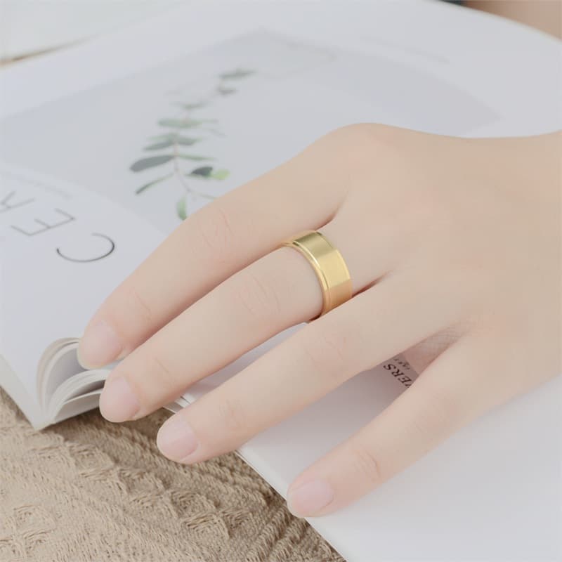 Matte fashionable ring stainless steel, accessory, European style, simple and elegant design, for beloved 2