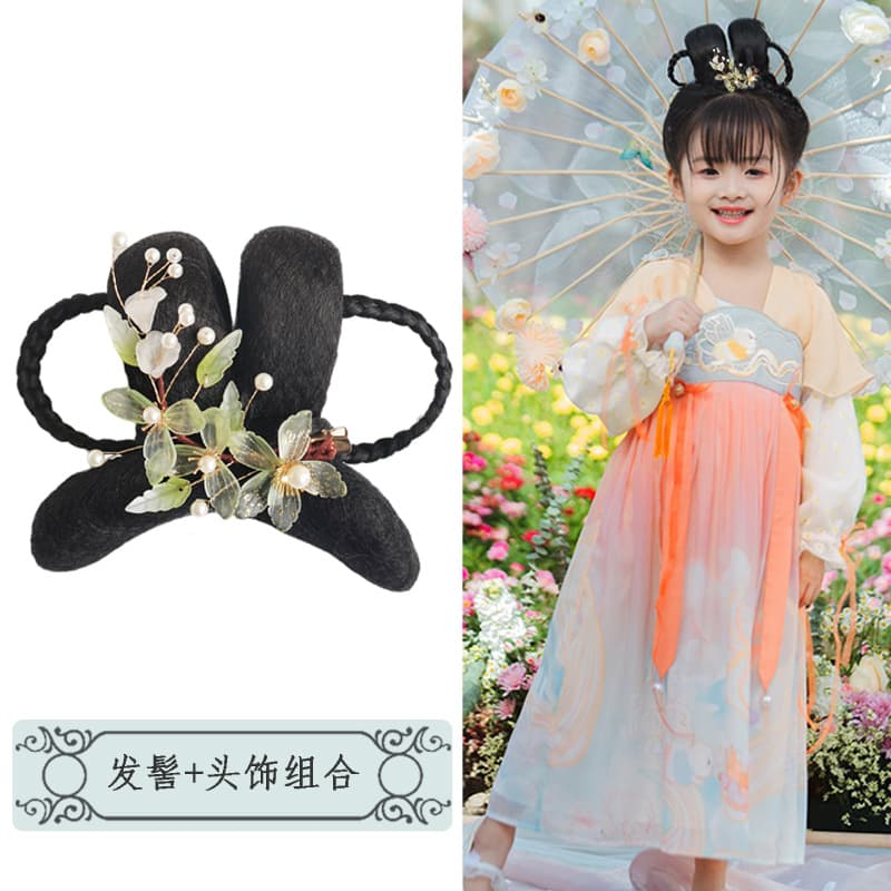 Hair accessory, wig, children's hairgrip, set with pigtail 3