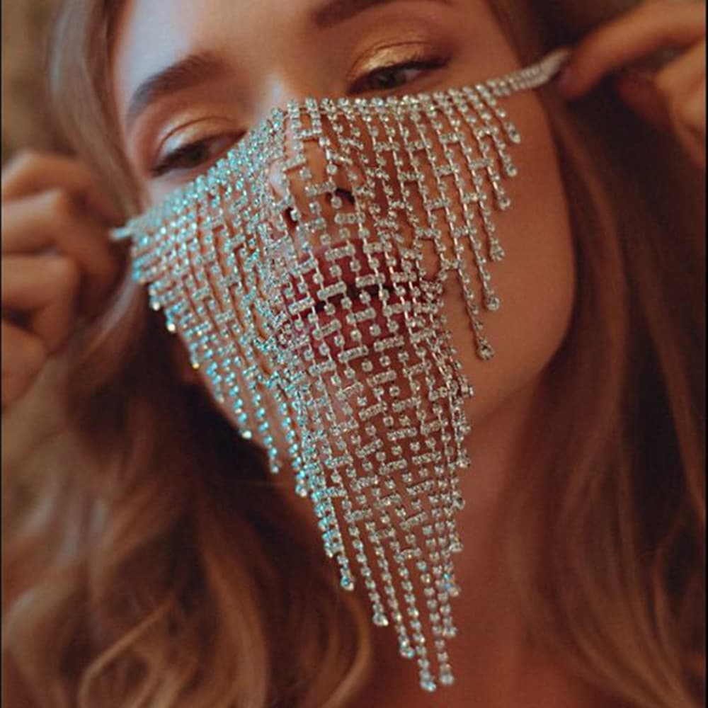 Sexy mask, veil with tassels, accessory for face, European style, graduation party 1