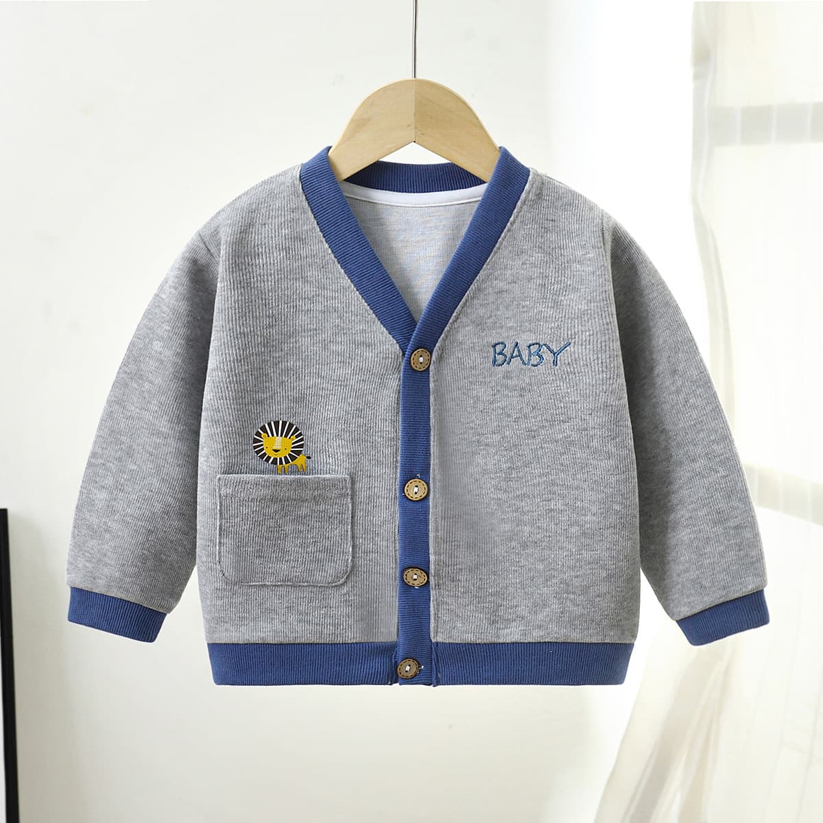 Children's knitted autumn sweater, jacket for boys, overall, cardigan, children's clothing 4