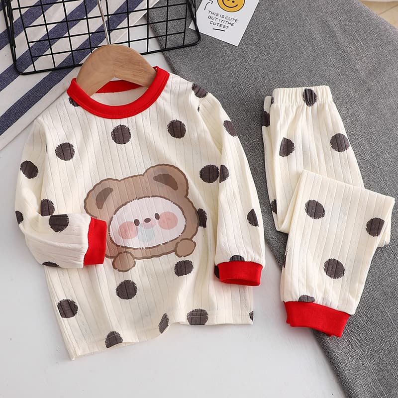Cotton demi-season children's set for men and women, long-sleeve, thermal underwear, pijama 2