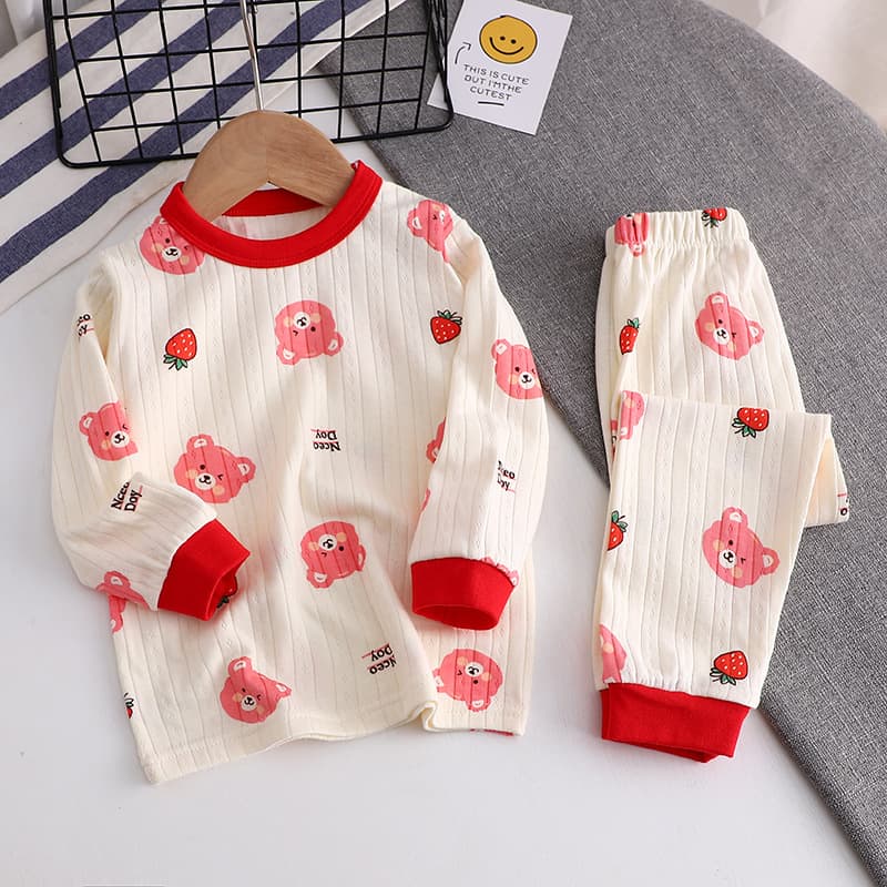 Cotton demi-season children's set for men and women, long-sleeve, thermal underwear, pijama 4