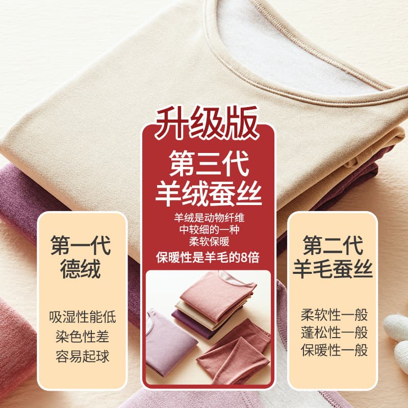 (Wholesale), men's cashmere keep warm women's base thermal underwear, warm autumn demi-season set for students 3