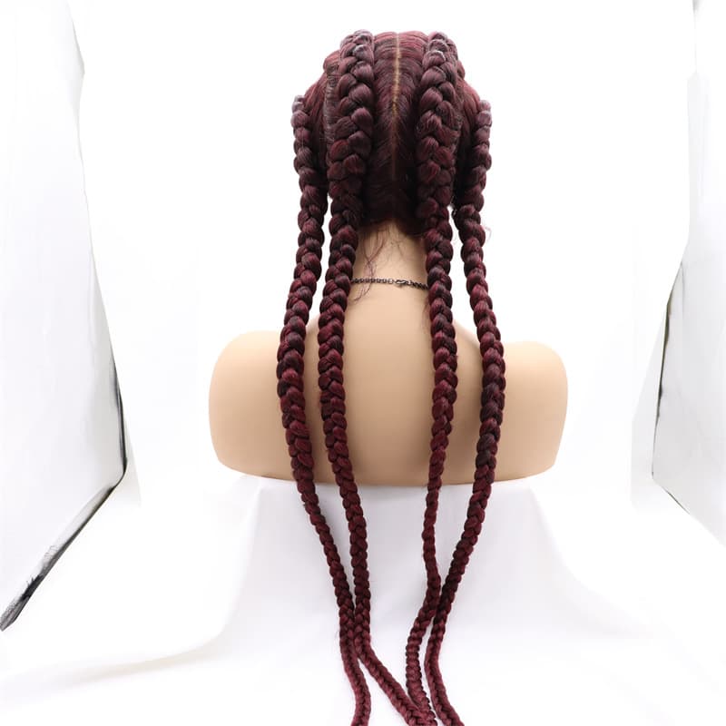 LACE FRONT BRAIDED WIGS HUMAN HAIR for WOMEN Short Four Brainy Chemical Fiber Fiber Head 5