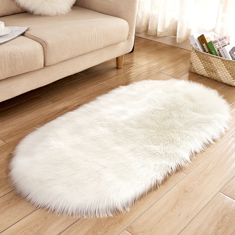 Manufacturers supply imitation wool carpet oval long plush carpet coffee table living room bedroom bedside blade bay window 1