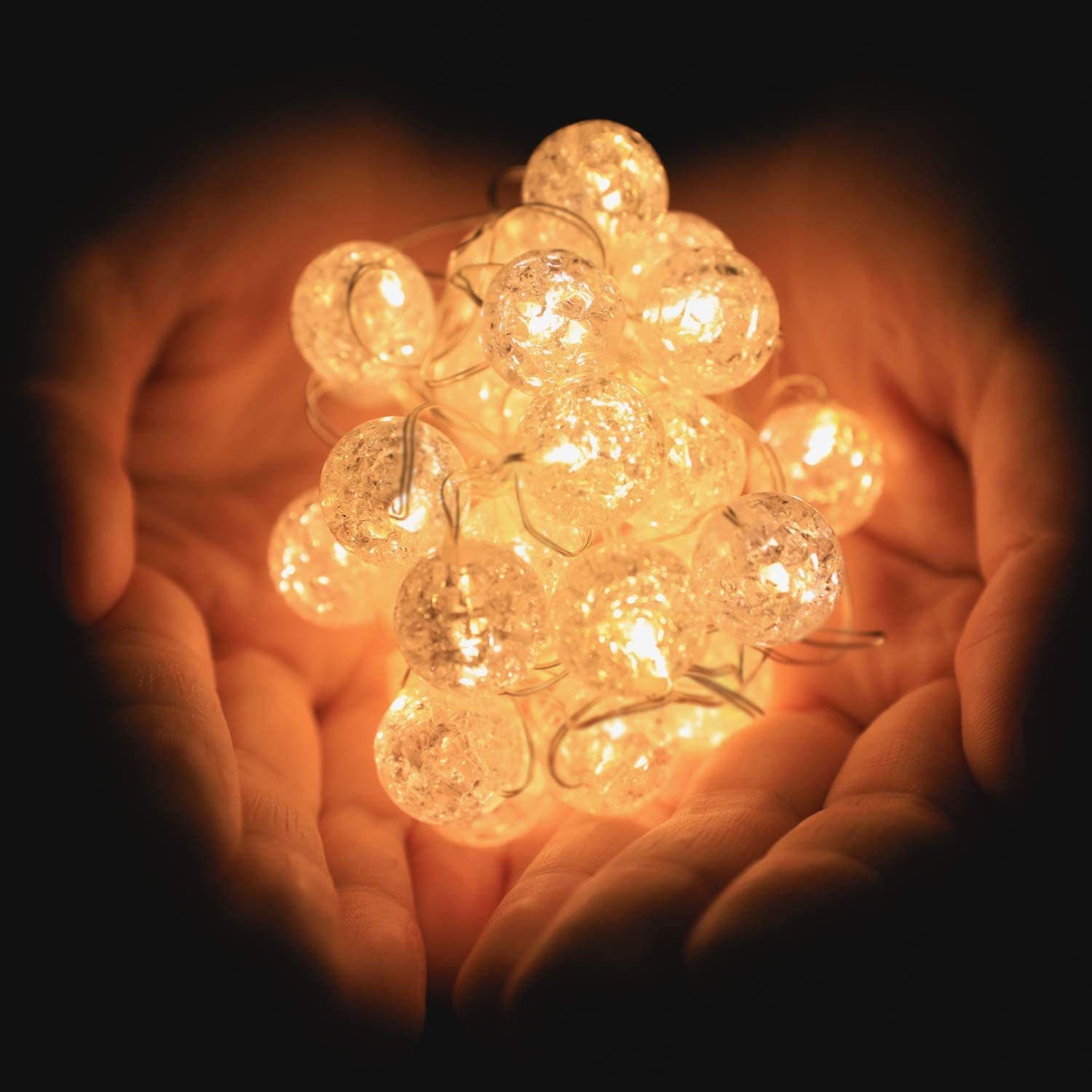 Copper wire lamp crackle beads indoor outdoor holiday LED ball decoration pearl lantern Christmas decoration light string 2