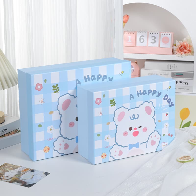 Cartoon bag for St. Valentine's Day, blue gift box, Birthday gift 4
