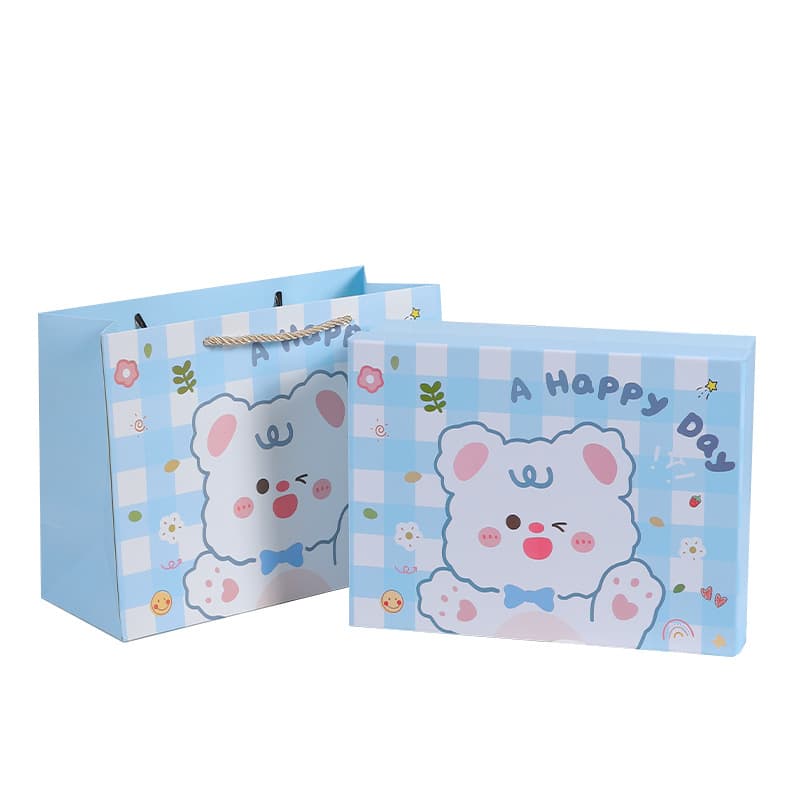 Cartoon bag for St. Valentine's Day, blue gift box, Birthday gift 5