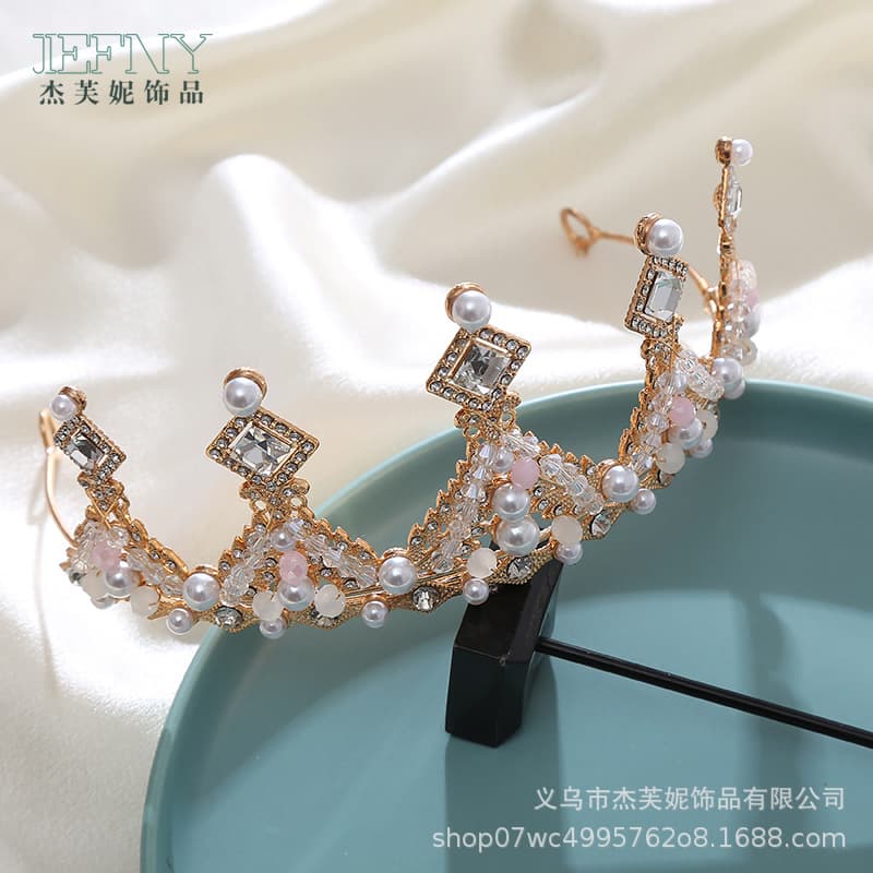 Hair accessory, children's crown pearl, headband for friend, European style 3