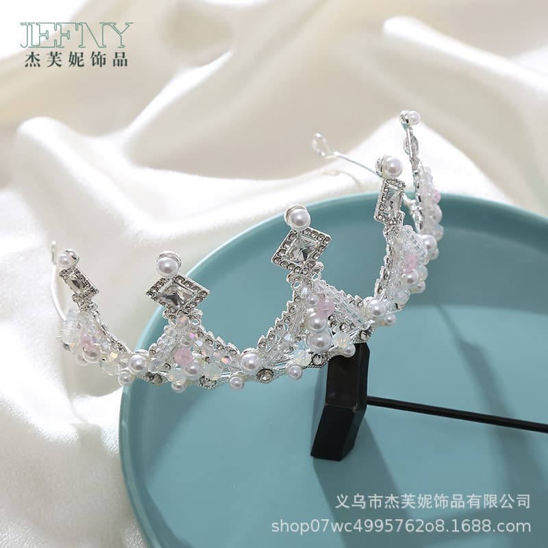 Hair accessory, children's crown pearl, headband for friend, European style 4