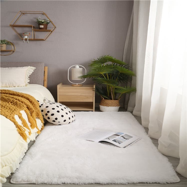 New product tie -dye carpet ins, Nordic long plush home living room carpet tatami bay window bedroom full -paved carpet 6