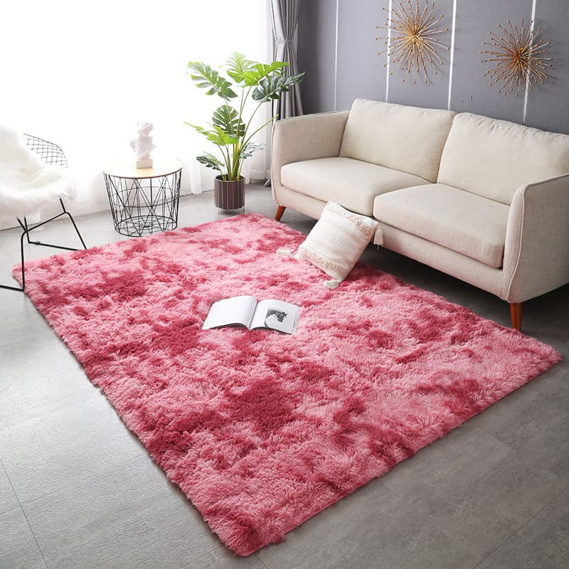 New product tie -dye carpet ins, Nordic long plush home living room carpet tatami bay window bedroom full -paved carpet 10