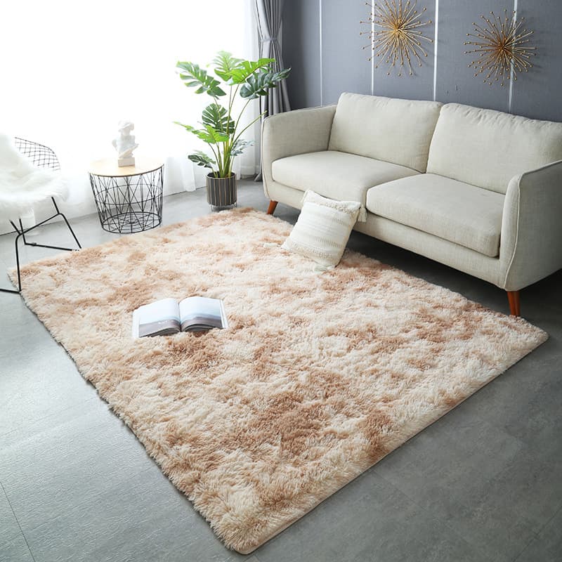 New product tie -dye carpet ins, Nordic long plush home living room carpet tatami bay window bedroom full -paved carpet 1