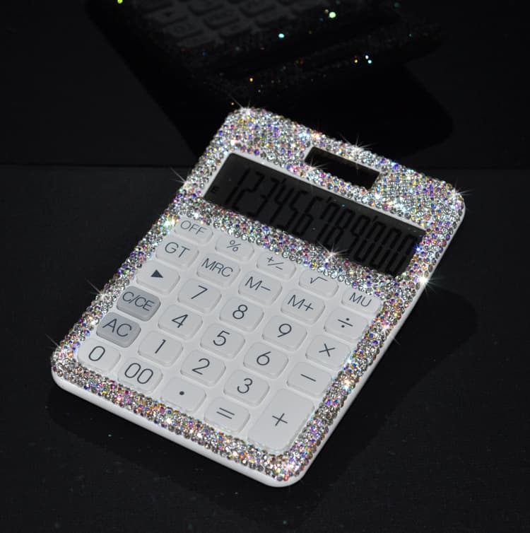 Fashion creative mini small ladies cute calculator desktop diamond diamond crystal small portable computer sticker diamond 3