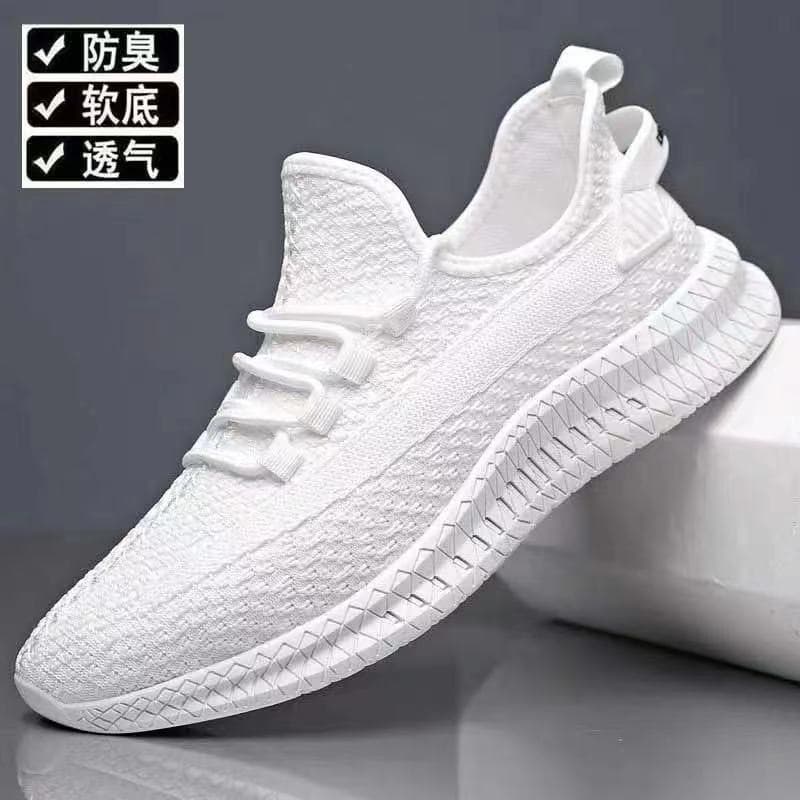 Manufacturers of sports shoes wholesale men's new breathable popular spring and autumn sports shoes flying woven casual mesh cloth shoes for delivery 4