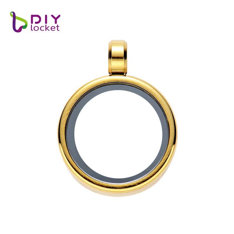 Stainless Steel Circular Thangka Gau Box Pendant with Transparent Opening (1.5-2.0mm) 5