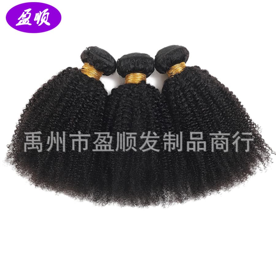 9A Afro Kinky Curly Human Hair Extension Bundles 2
