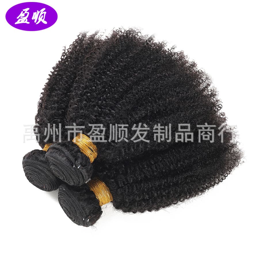 9A Afro Kinky Curly Human Hair Extension Bundles 4