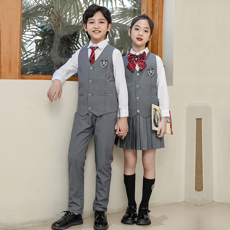 Children's suit for students, flower boy costume for early age, vest, set, dress 4
